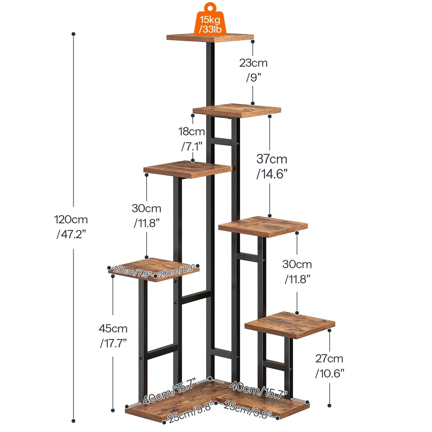 HOOBRO 7-Tier Indoor Corner Plant Stand