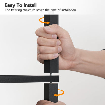 HOOBRO Retro Brown Small Side Table with Two-Tier Storage Shelf