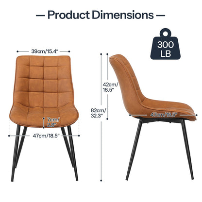 HOOBRO Modern Faux Leather Upholstered Dining Chair /2PICS