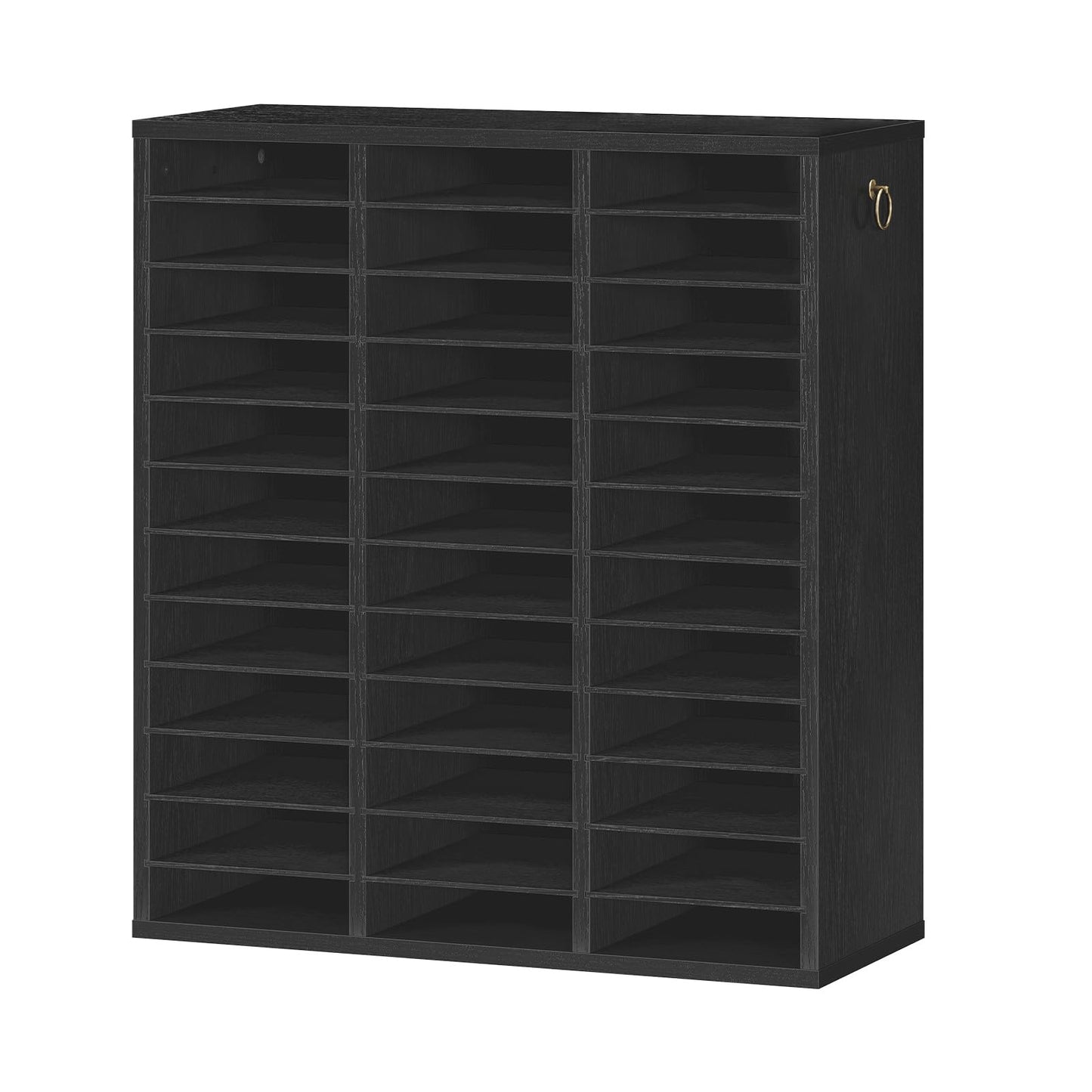 HOOBRO 36-Compartment Wooden Document Organizer with Adjustable Shelves