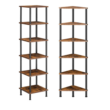 HOOBRO Industrial Style Six-Tier Square Corner Shelf