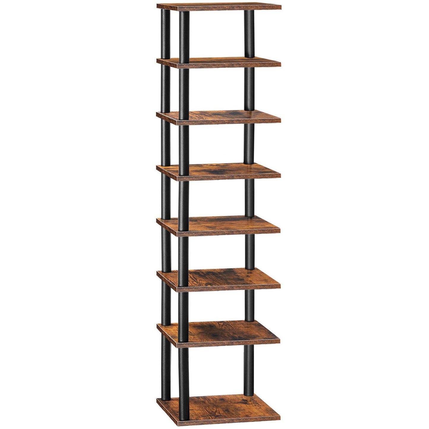 HOOBRO Retro Brown 8-Tier Standing Shoe Rack