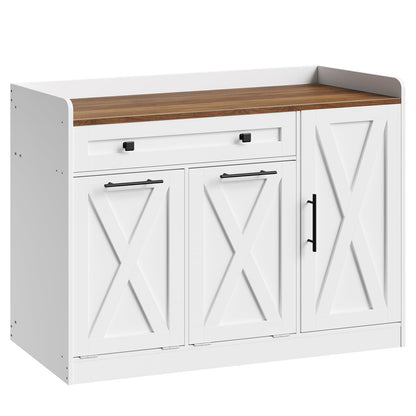 HOOBRO 24 Gallon Double Tilt Out Laundry Hamper Cabinet