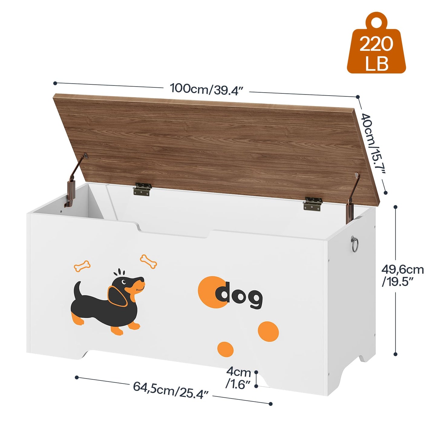 HOOBRO 39.4-inch Wood Toy Box & Storage Bench