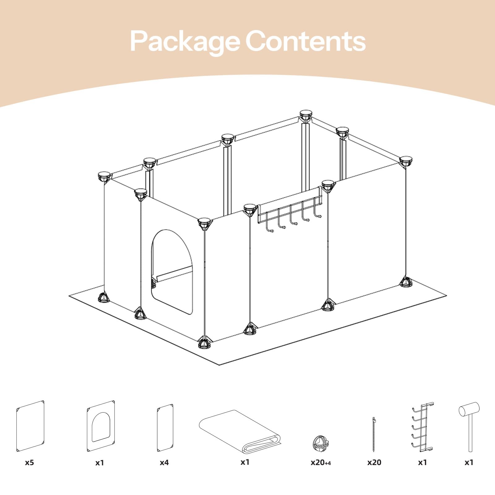 HOOBRO Cat Litter Box Enclosure with Large Oxford Mat