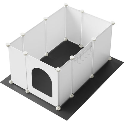 HOOBRO White Extra Large Litter Box Enclosure with Large Oxford Cloth Mat and Hooks