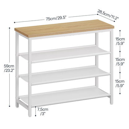 HOOBRO 4-Tier Small  Shoe Rack & Shoe Storage Organizer with PU Shelves