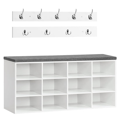 HOOBRO White 39.4-inch Padded Shoe Stool