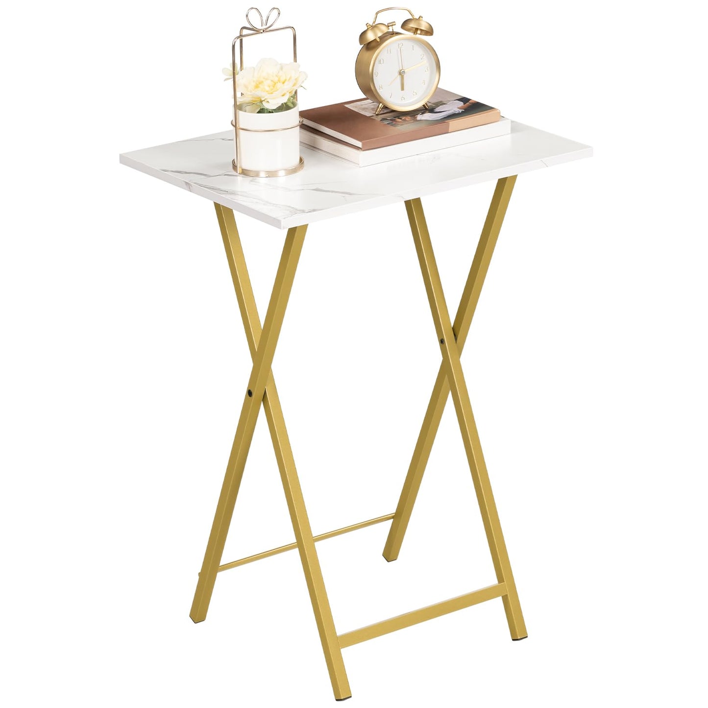 HOOBRO Folding TV Tray Table with Storage Rack / 4PICS