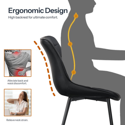 HOOBRO Modern Faux Leather Upholstered Dining Chair /2PICS