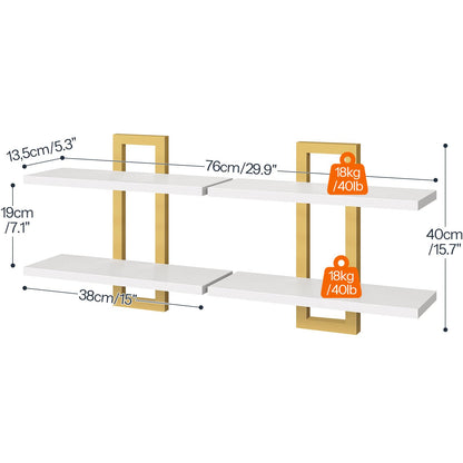 HOOBRO 15-inch Wall-Mounted Shelf /2PICS