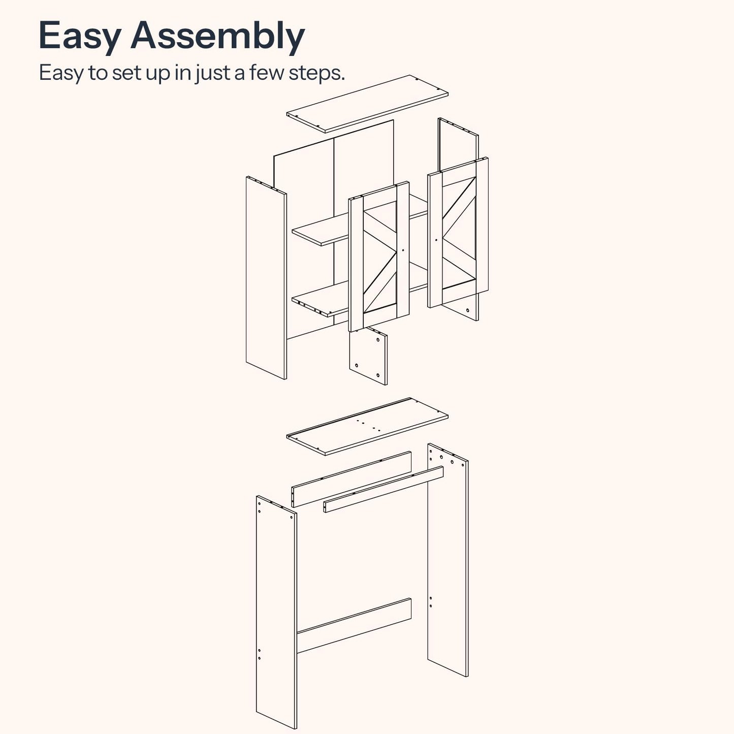 HOOBRO Over The Toilet Storage Cabinet with Rattan-Style Doors