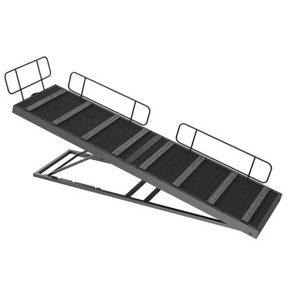 HOOBRO 63-inch L 4-Level Height Adjustable Dog Ramp for Bed