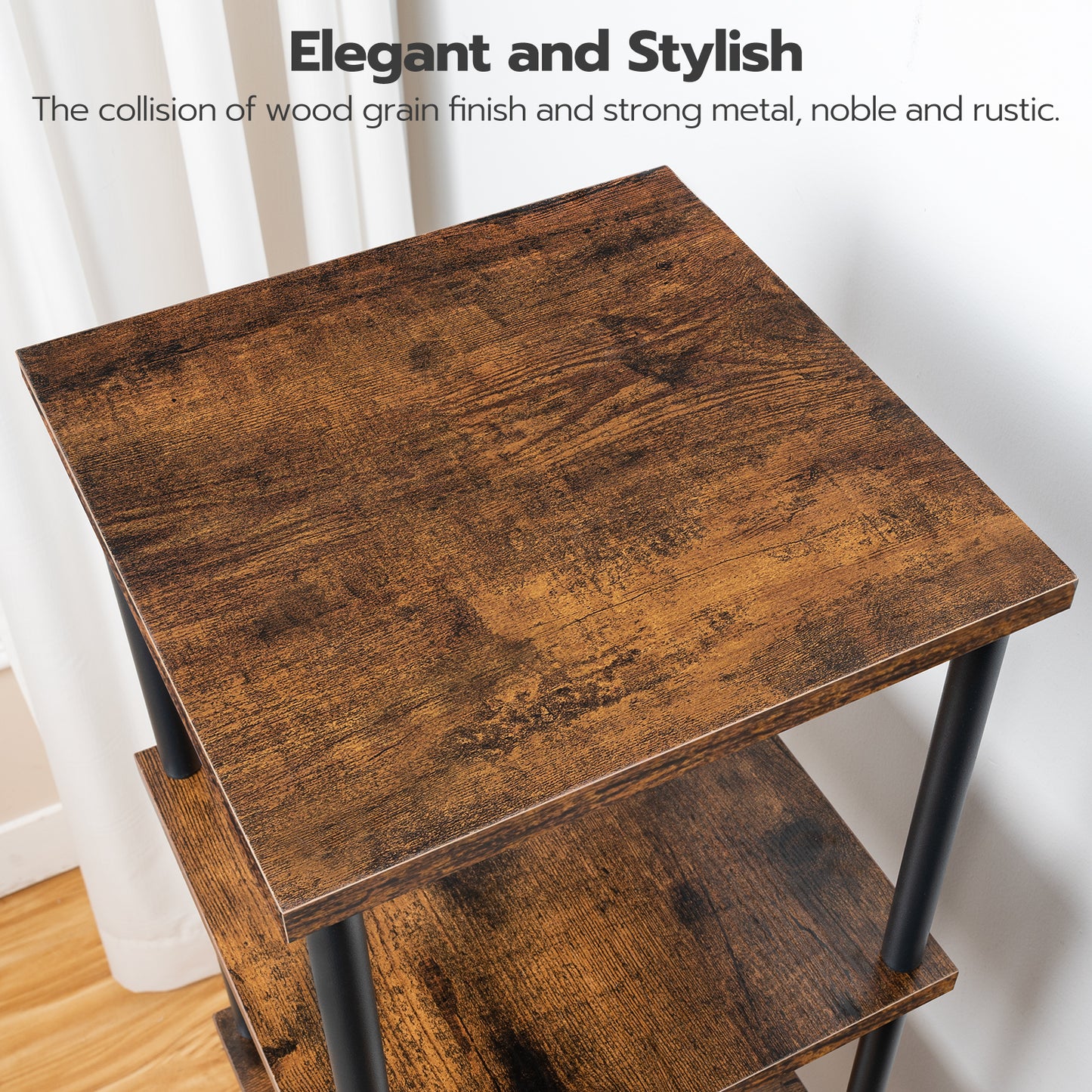 HOOBRO 5-Tier Square Corner Bookshelf