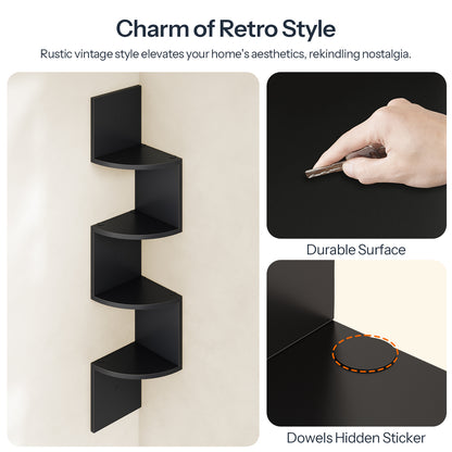 HOOBRO 4-Tier Wall-Mounted Corner Shelf / 2pics