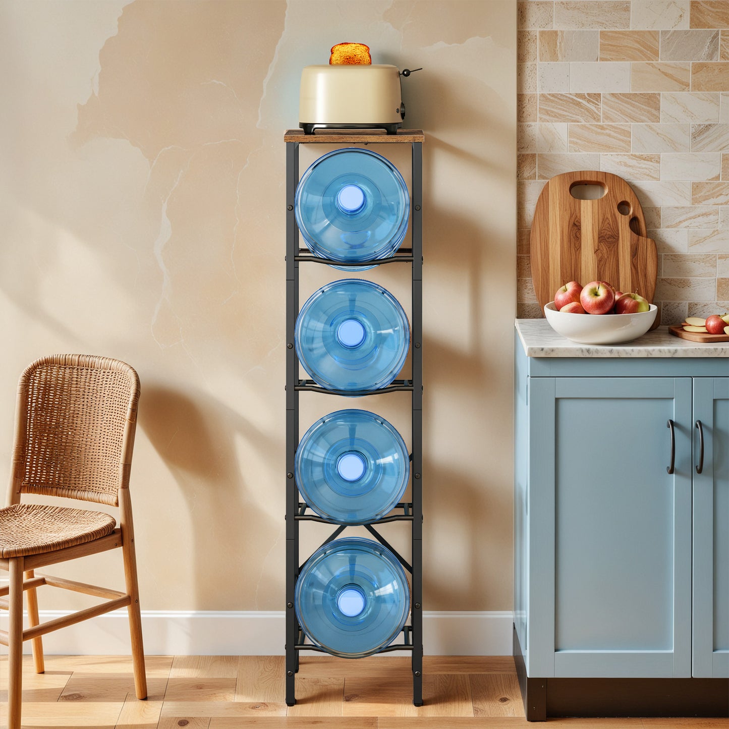 HOOBRO 4-Tier 5-Gallon Water Bottle Rack