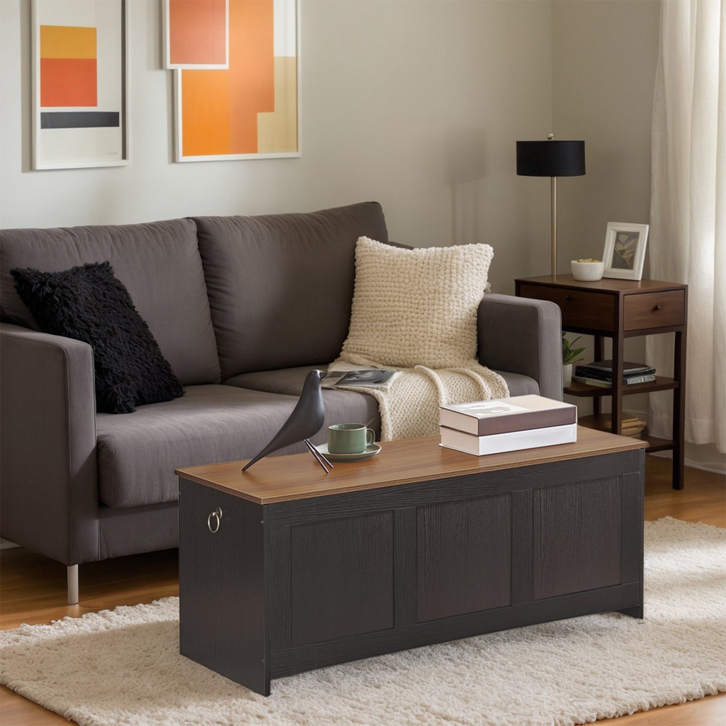 HOOBRO 39.3-inch Wooden Storage Chest with Lift Top