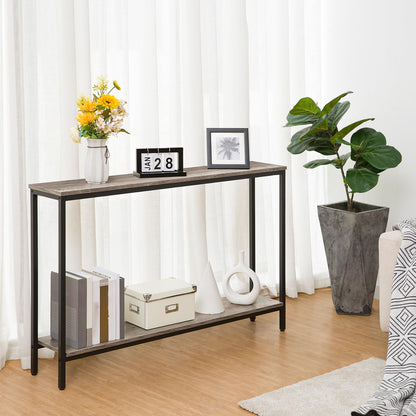 HOOBRO Narrow Console Table with Shelf for Entryway