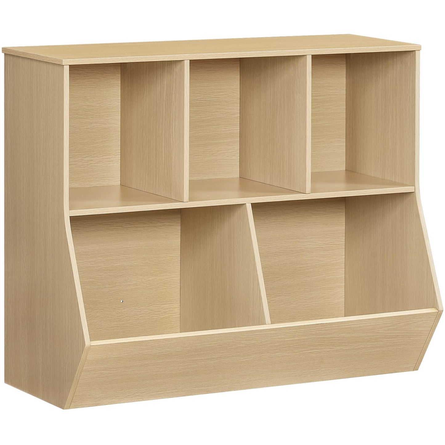 HOOBRO Natural 35.4-inch Long Children's Bookshelf and Storage Cabinet