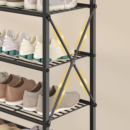 HOOBRO 8-Tier Metal Shoe Rack for Front Door Entrance