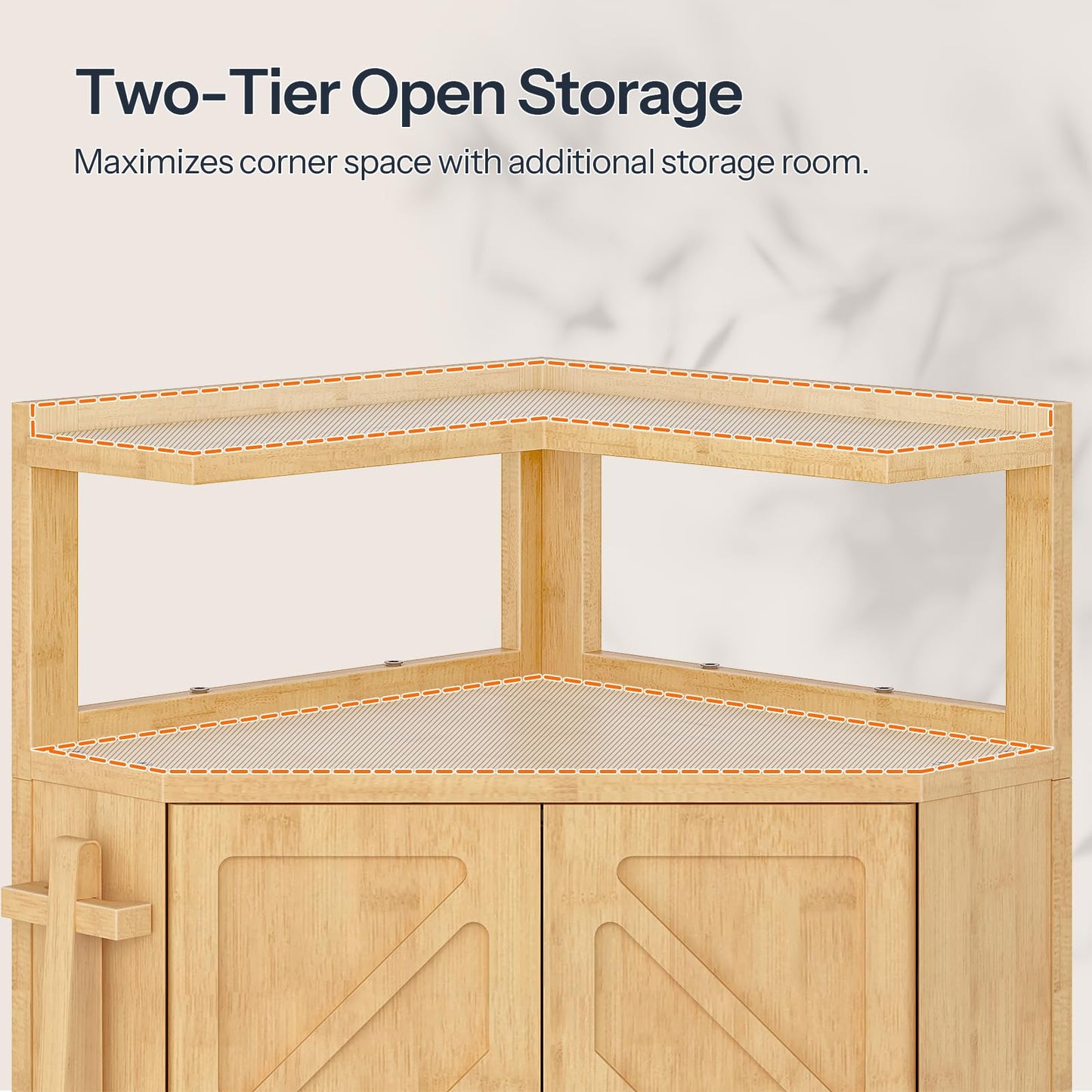 HOOBRO Bamboo Corner Bread Box for Kitchen