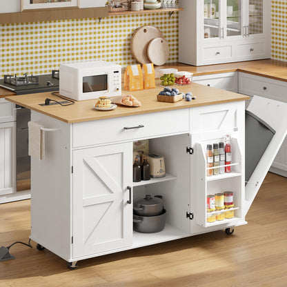 Kitchen island with storage shelves in a kitchen setting
