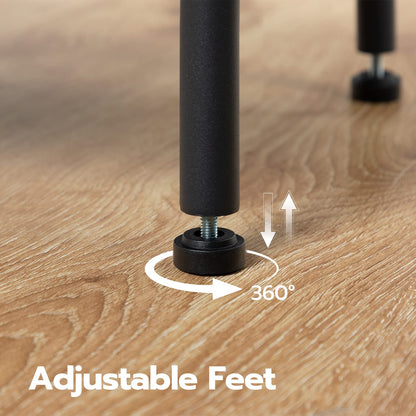 HOOBRO Greige Small Side Table with Double-Layer Storage Shelf