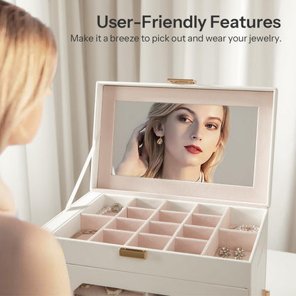 HOOBRO Jewelry Organizer Box with Mirror