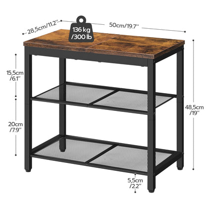 HOOBRO 3-Tier Industrial Shoe Rack with Mesh Shelves