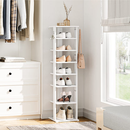 HOOBRO Wooden 8-Tiers Vertical Shoe Rack