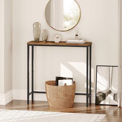 HOOBRO Retro Brown Narrow Entryway Table
