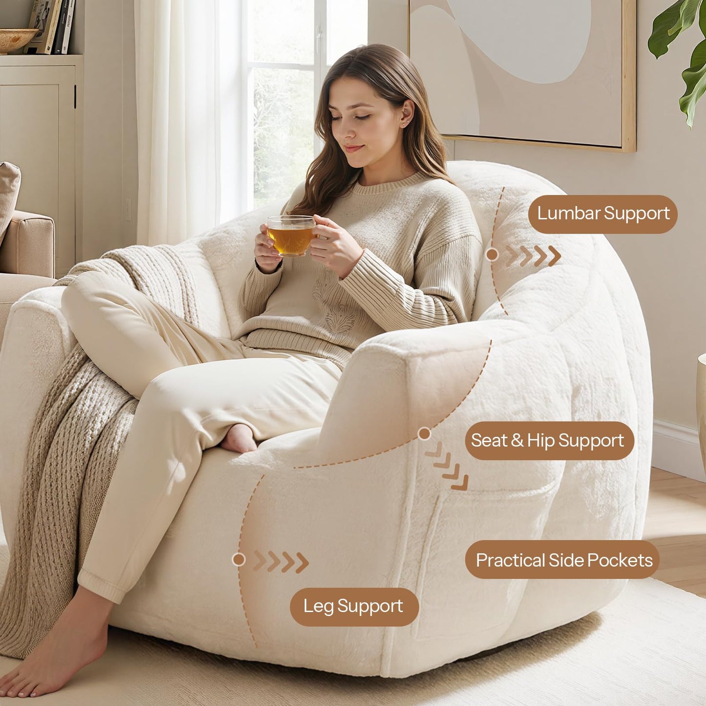 HOOBRO Oversized Bean Bag Chair for Adult