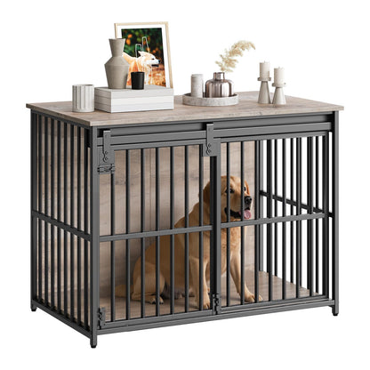 HOOBRO Dog Crate & Dog Kennel with Sliding Barn Door