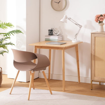 HOOBRO  27.6-inch Natural Bamboo Square Dining Table