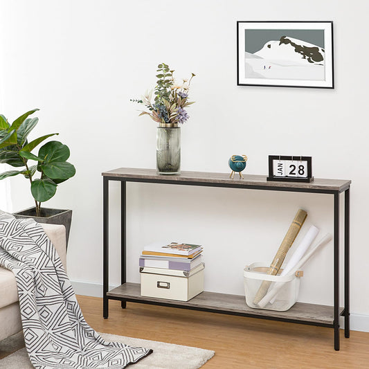 HOOBRO Narrow Console Table with Shelf for Entryway