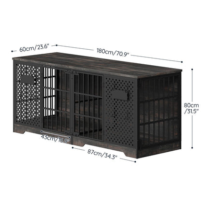 HOOBRO 71 Inch Dog Kennel Furniture Indoor as TV Stand