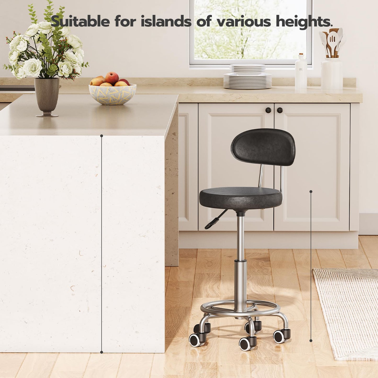 HOOBRO Height-Adjustable 360° Swivel Caster Multifunctional Office Chair