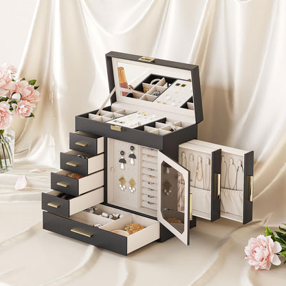 HOOBRO Jewelry Storage Box with Mirror