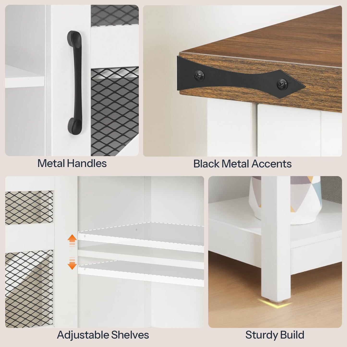 HOOBRO Farmhouse Narrow Console Table with Storage for Entryway