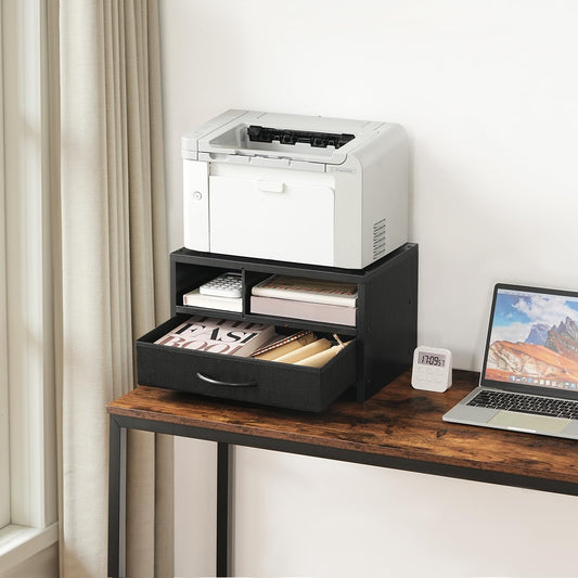 HOOBRO Wooden Desktop Printer Stand with Drawer