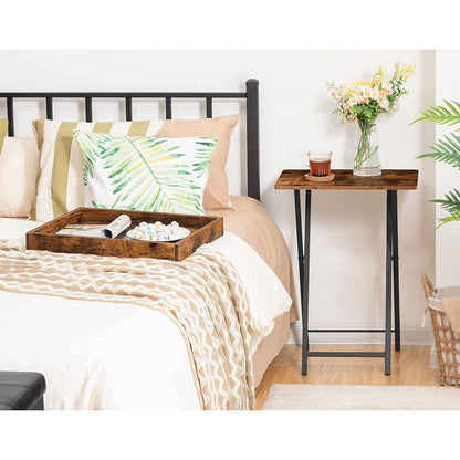HOOBRO Retro Brown TV Tray Table with Detachable Tray