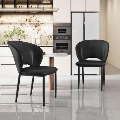 HOOBRO Black Modern Upholstered Dining Chair and Kitchen Chair Set /2PICS