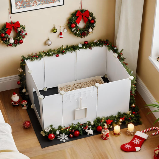 HOOBRO Cat Litter Box Enclosure with Large Oxford Mat