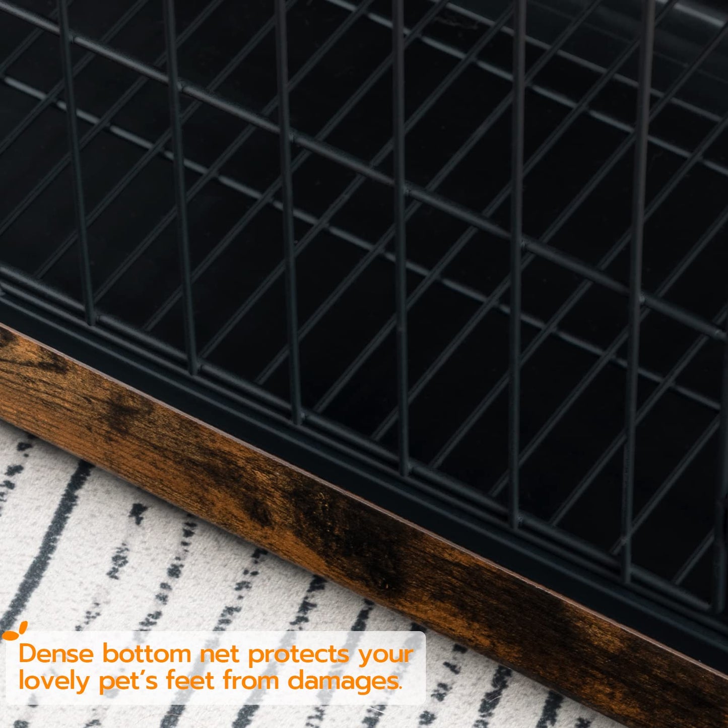 HOOBRO Vintage Brown 32.5-inch Wooden Small to Medium Dog Indoor Cage with Pull-out Tray