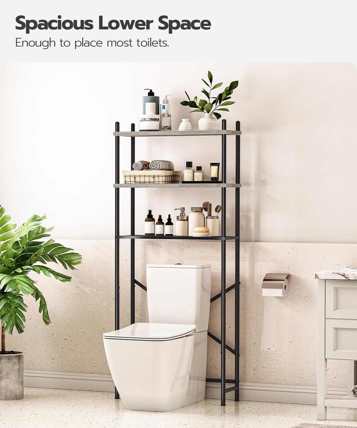 HOOBRO 3-Tier Bathroom Organizer Shelf Over The Toilet Storage