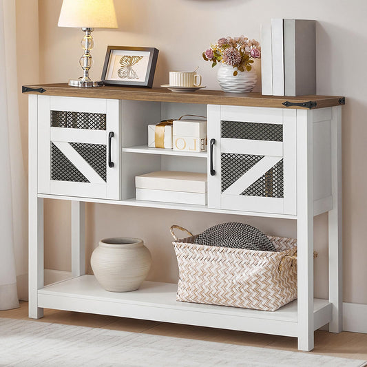 HOOBRO Farmhouse Narrow Console Table with Storage for Entryway