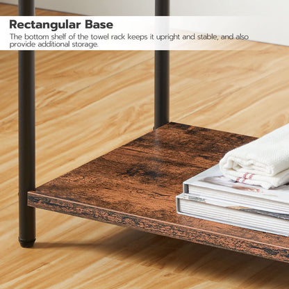 HOOBRO Retro Brown Four-Tier Freestanding Towel Rack