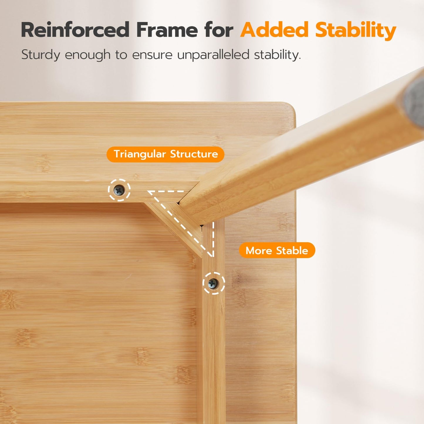 HOOBRO  27.6-inch Natural Bamboo Square Dining Table