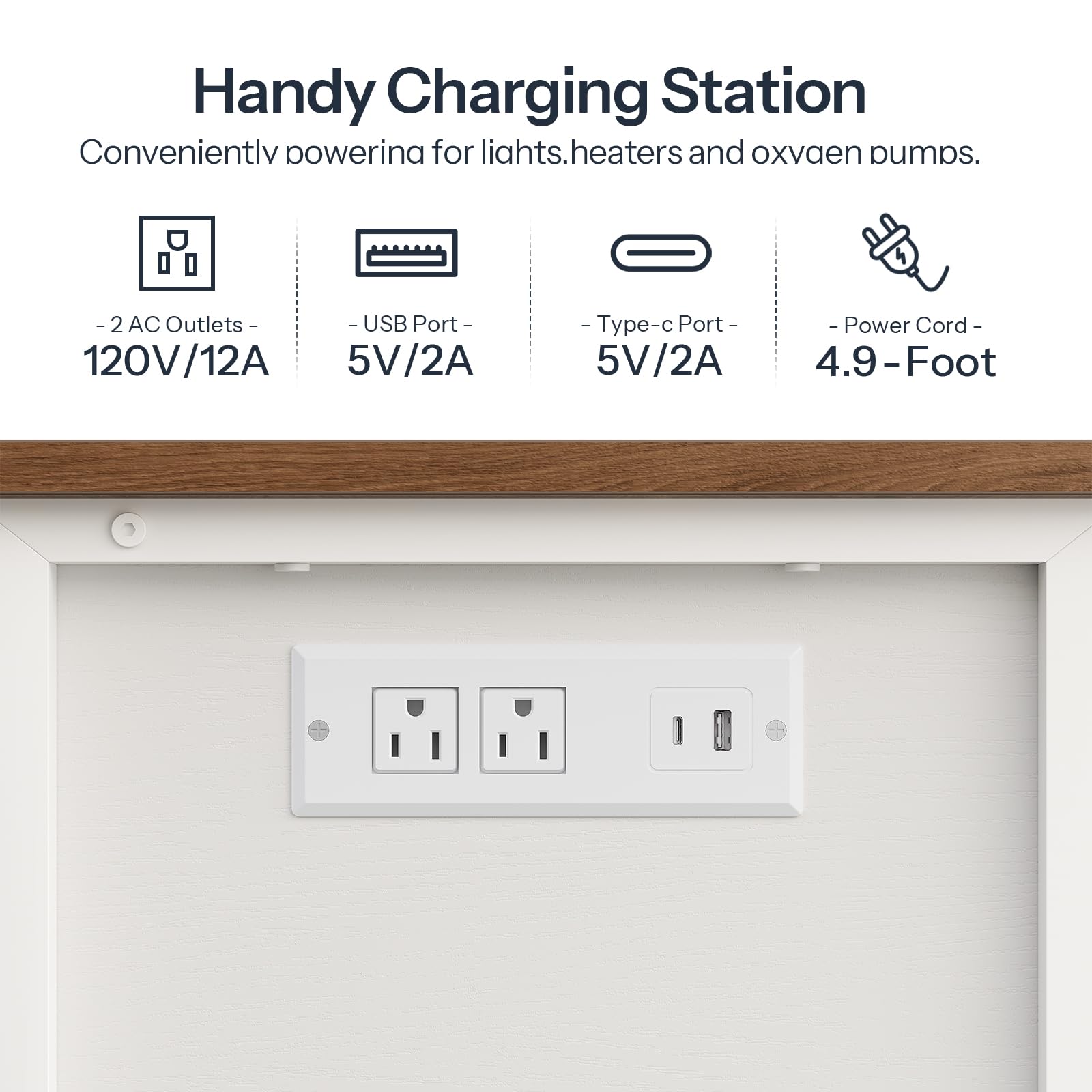 Handy charging station with multiple ports on a white background
