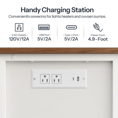 Handy charging station with multiple ports on a white background